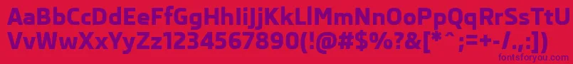 SkodaProExtrabold-Schriftart – Violette Schriften auf rotem Hintergrund