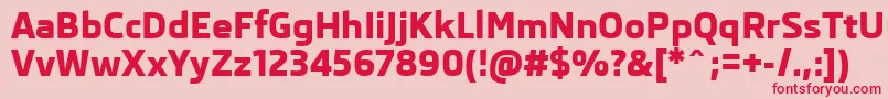 SkodaProExtrabold Font – Red Fonts on Pink Background