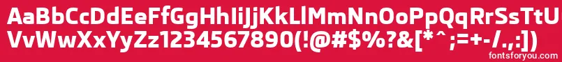 フォントSkodaProExtrabold – 赤い背景に白い文字
