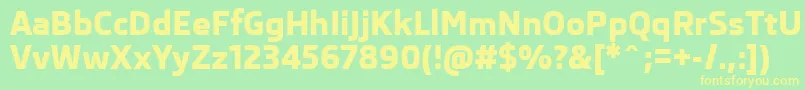 SkodaProExtrabold Font – Yellow Fonts on Green Background