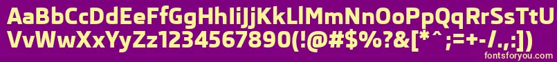 SkodaProExtrabold Font – Yellow Fonts on Purple Background