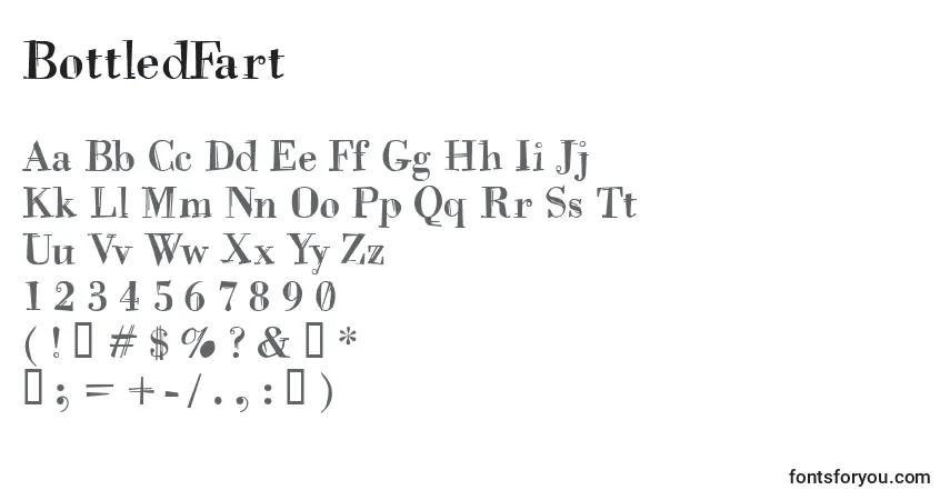 A fonte BottledFart – alfabeto, números, caracteres especiais