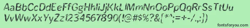 BristlesRegular Font – Black Fonts on Green Background
