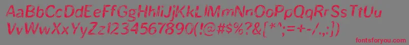 BristlesRegular-Schriftart – Rote Schriften auf grauem Hintergrund
