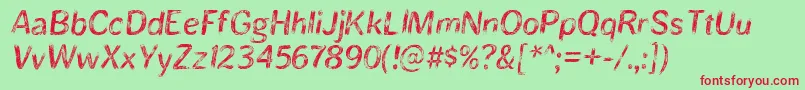 BristlesRegular Font – Red Fonts on Green Background
