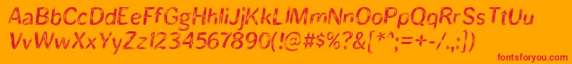 フォントBristlesRegular – オレンジの背景に赤い文字