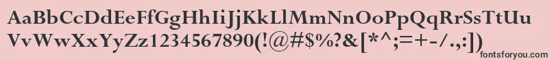 PerpetuastdBold-fontti – mustat fontit vaaleanpunaisella taustalla