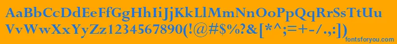 Шрифт PerpetuastdBold – синие шрифты на оранжевом фоне