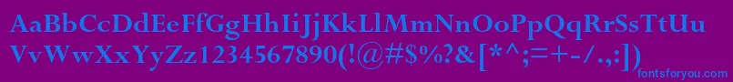 フォントPerpetuastdBold – 紫色の背景に青い文字