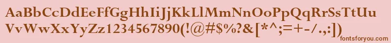 PerpetuastdBold-fontti – ruskeat fontit vaaleanpunaisella taustalla