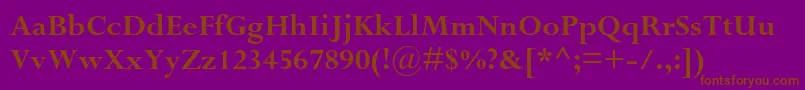 PerpetuastdBold-fontti – ruskeat fontit violetilla taustalla