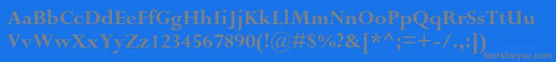 PerpetuastdBold-fontti – harmaat kirjasimet sinisellä taustalla