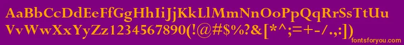 PerpetuastdBold Font – Orange Fonts on Purple Background