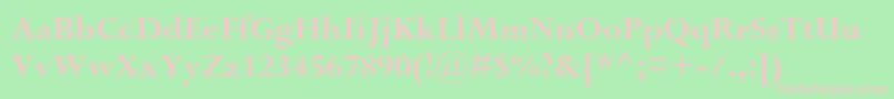 PerpetuastdBold-fontti – vaaleanpunaiset fontit vihreällä taustalla
