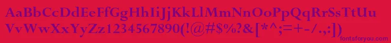 フォントPerpetuastdBold – 赤い背景に紫のフォント