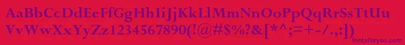 PerpetuastdBold Font – Purple Fonts on Red Background