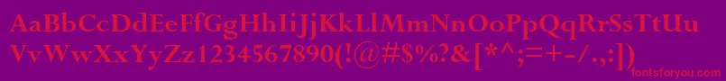 フォントPerpetuastdBold – 紫の背景に赤い文字