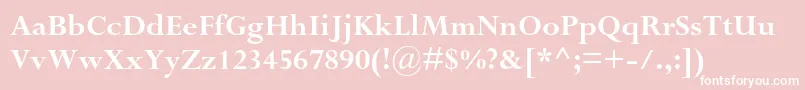 PerpetuastdBold-fontti – valkoiset fontit vaaleanpunaisella taustalla