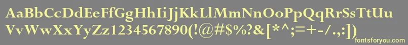 PerpetuastdBold-fontti – keltaiset fontit harmaalla taustalla
