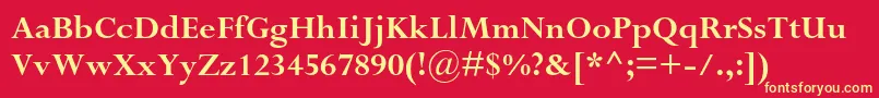 PerpetuastdBold-fontti – keltaiset fontit punaisella taustalla