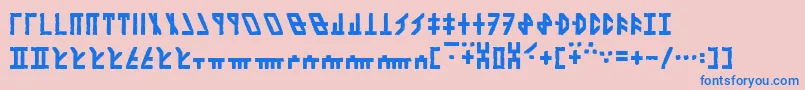 フォントDethekStoneNormal – ピンクの背景に青い文字