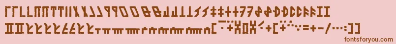 フォントDethekStoneNormal – ピンクの背景に茶色のフォント