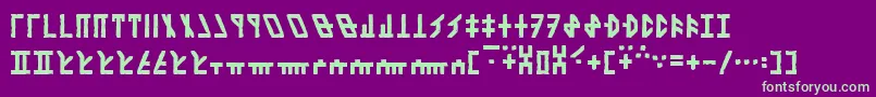 フォントDethekStoneNormal – 紫の背景に緑のフォント