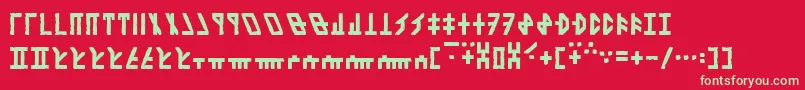 フォントDethekStoneNormal – 赤い背景に緑の文字