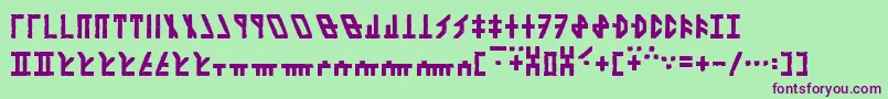 フォントDethekStoneNormal – 緑の背景に紫のフォント