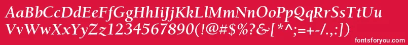 AlliancecBolditalic Font – White Fonts on Red Background