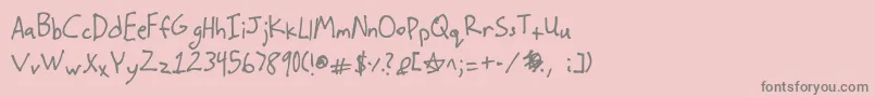 フォントStutzman – ピンクの背景に灰色の文字