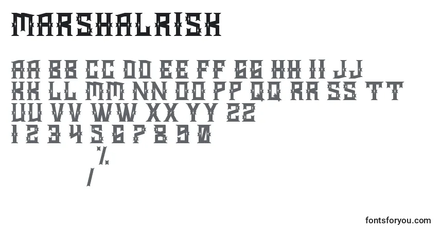 MarshalRisk-fontti – aakkoset, numerot, erikoismerkit