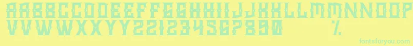 MarshalRisk Font – Green Fonts on Yellow Background