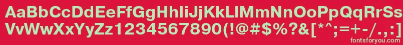 フォントPrgCtt7 – 赤い背景に緑の文字