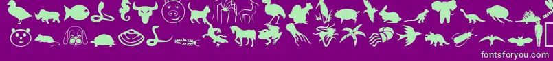 CritterDingbatsNormal Font – Green Fonts on Purple Background