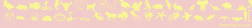 CritterDingbatsNormal Font – Yellow Fonts on Pink Background