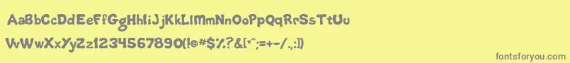 フォントLifeIsGoofy – 黄色の背景に灰色の文字