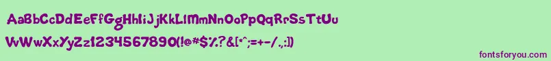 LifeIsGoofy Font – Purple Fonts on Green Background