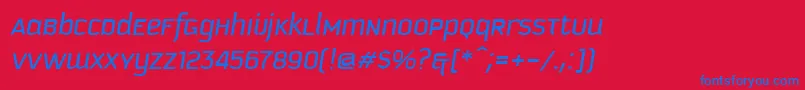 KautivaUniItalic Font – Blue Fonts on Red Background