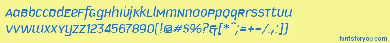 Шрифт KautivaUniItalic – синие шрифты на жёлтом фоне