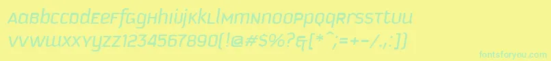 KautivaUniItalic Font – Green Fonts on Yellow Background