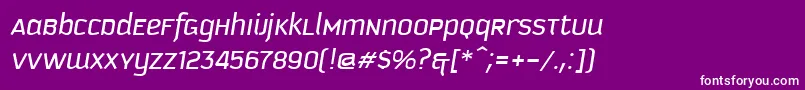 フォントKautivaUniItalic – 紫の背景に白い文字