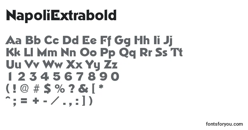 A fonte NapoliExtrabold – alfabeto, números, caracteres especiais