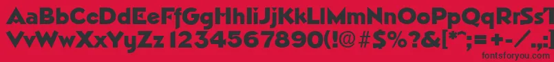 フォントNapoliExtrabold – 赤い背景に黒い文字
