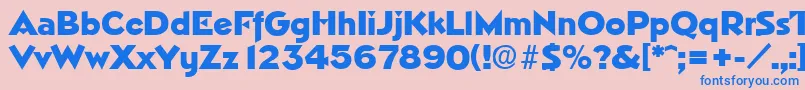 NapoliExtrabold-Schriftart – Blaue Schriften auf rosa Hintergrund