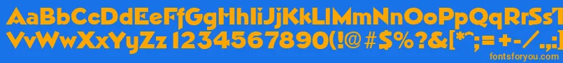 NapoliExtrabold Font – Orange Fonts on Blue Background