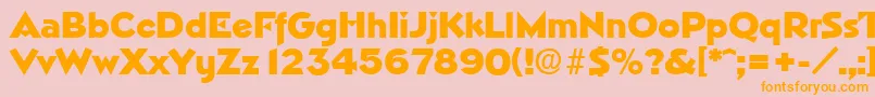フォントNapoliExtrabold – オレンジの文字がピンクの背景にあります。