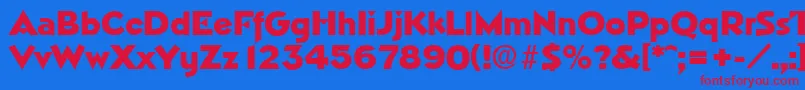 NapoliExtrabold-Schriftart – Rote Schriften auf blauem Hintergrund
