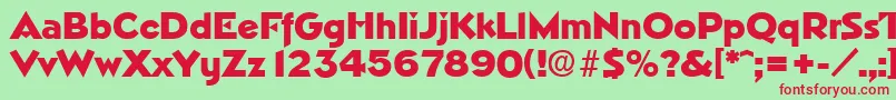 NapoliExtrabold Font – Red Fonts on Green Background