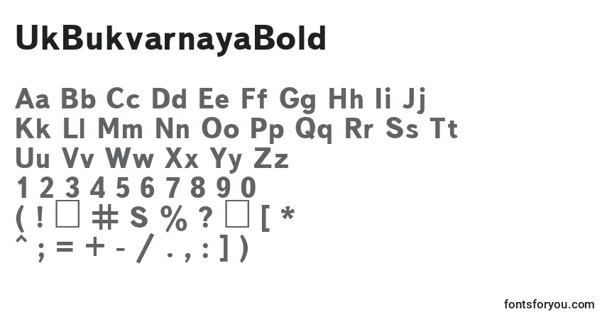 Шрифт UkBukvarnayaBold – алфавит, цифры, специальные символы